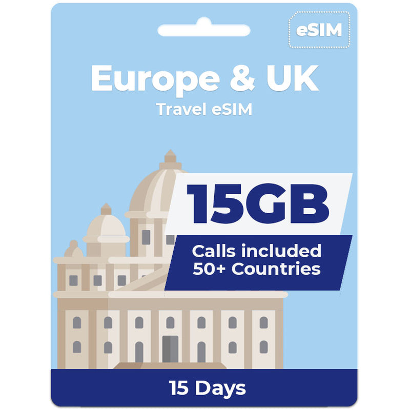 Europe & UK eSIM | 15 Day | 15GB