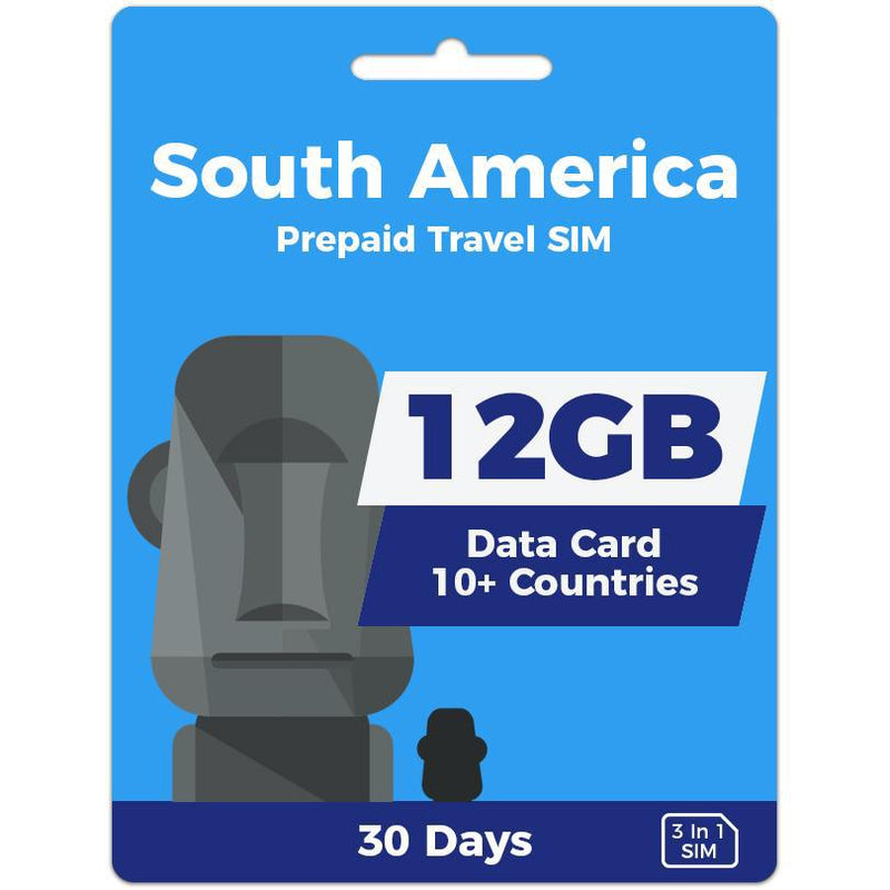 South America Prepaid SIM Card | 30 Day | 12GB-Prepaid SIMs