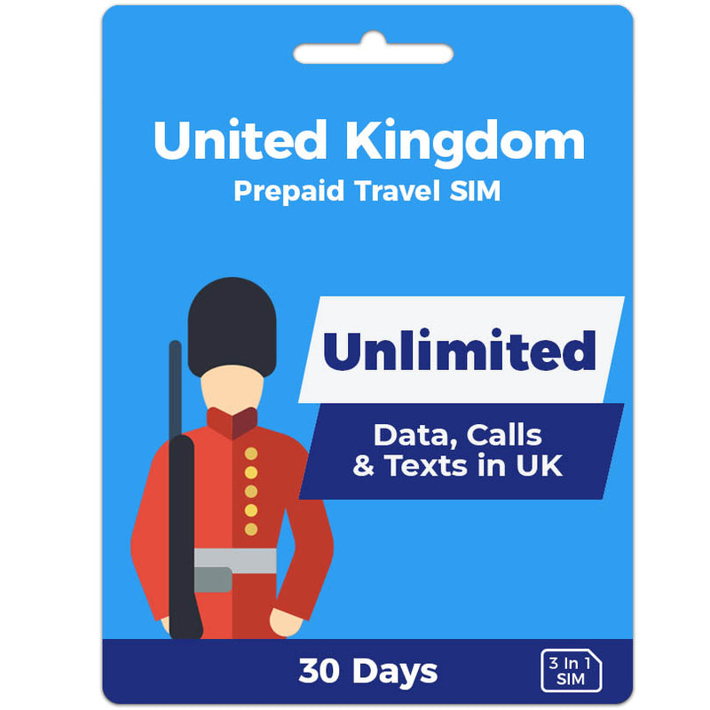 UK Travel SIM Card | 30 Day | Unlimited Data