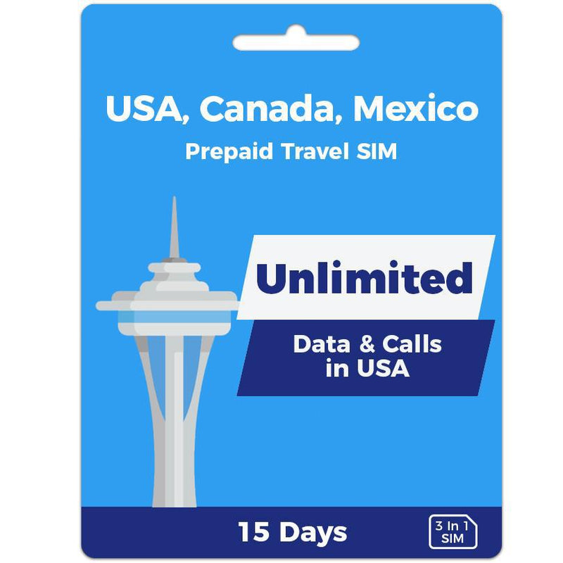 North America Prepaid SIM Card | 15 Day | Unlimited Data-Prepaid SIMs