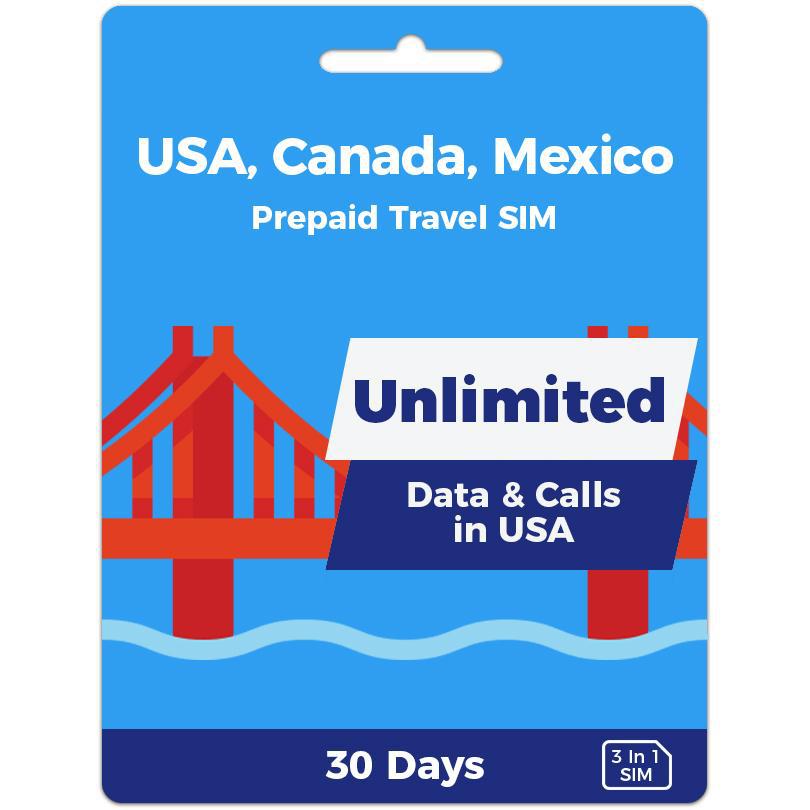 USA Travel SIM Card, Valid for 30 Days