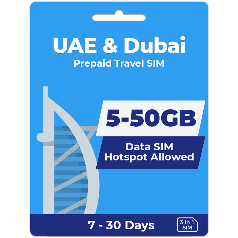 UAE & Dubai Data SIM | 5-50GB