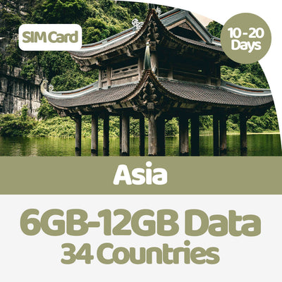 Asia Travel SIM Card | 6GB-12GB