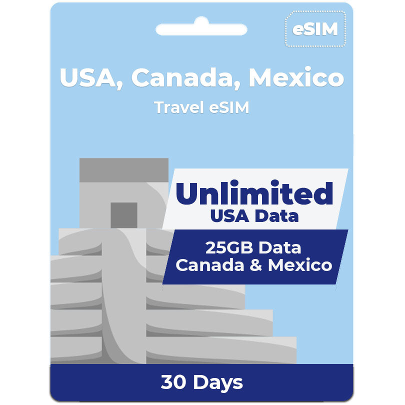 North America AT&T eSIM 30 Day Unlimited Data