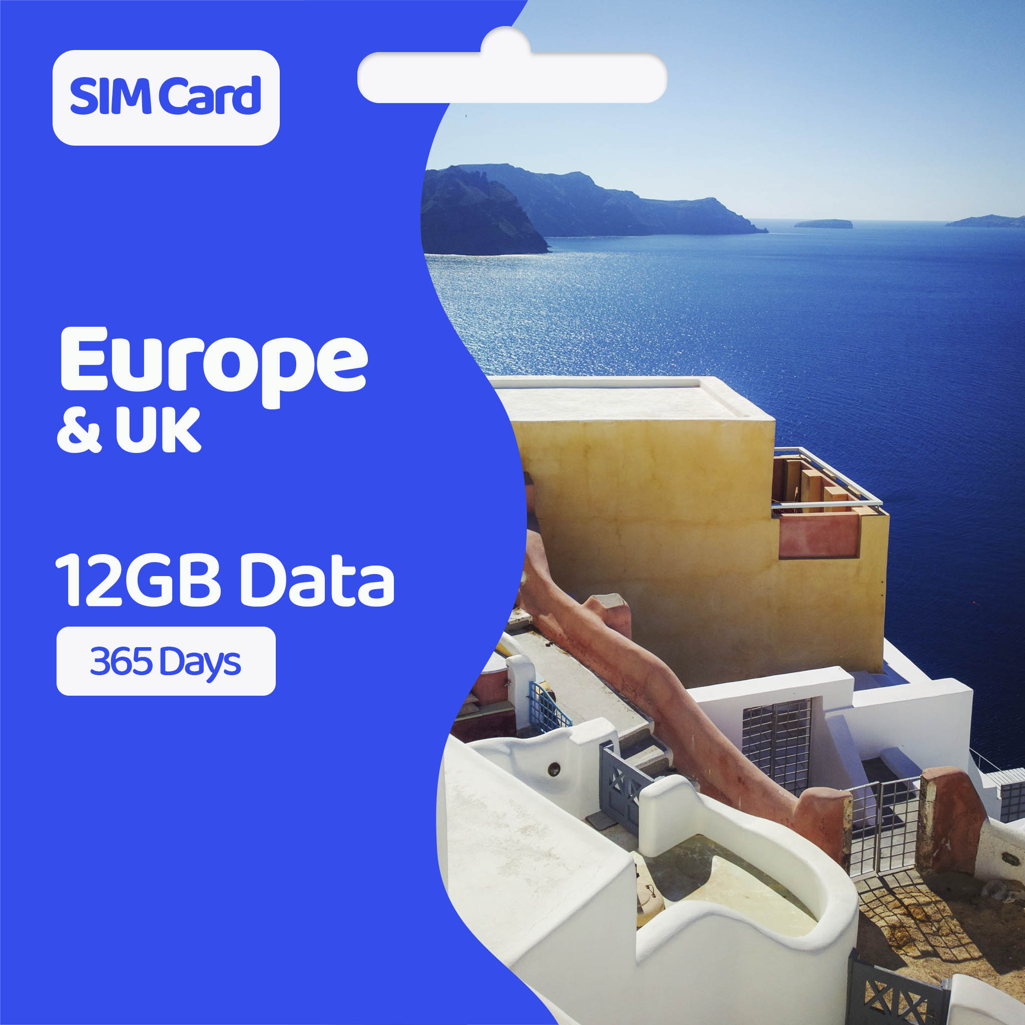 Europe SIM Card for Tourist | Valid for 365 Days | 12GB Data – Prepaid SIMs