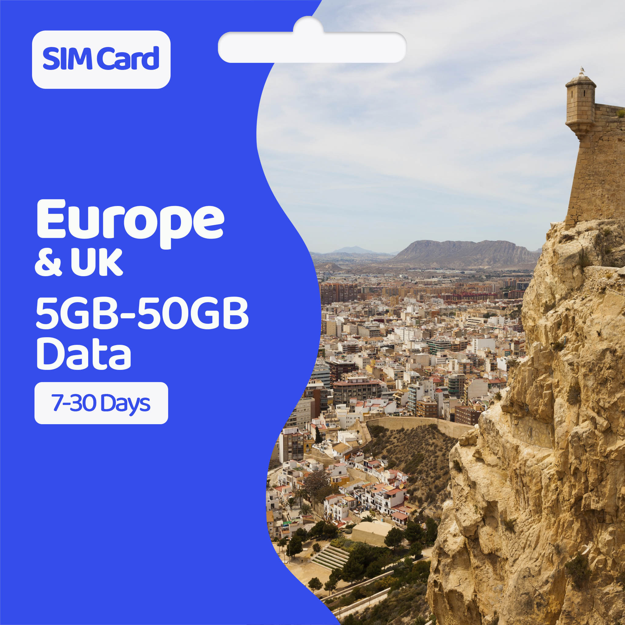 Europe Data SIM for Tourist | Valid for 30 Days | Up to 50GB Data ...