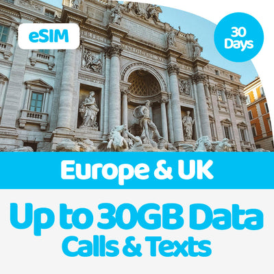 Europe & UK eSIM | 6GB-30GB