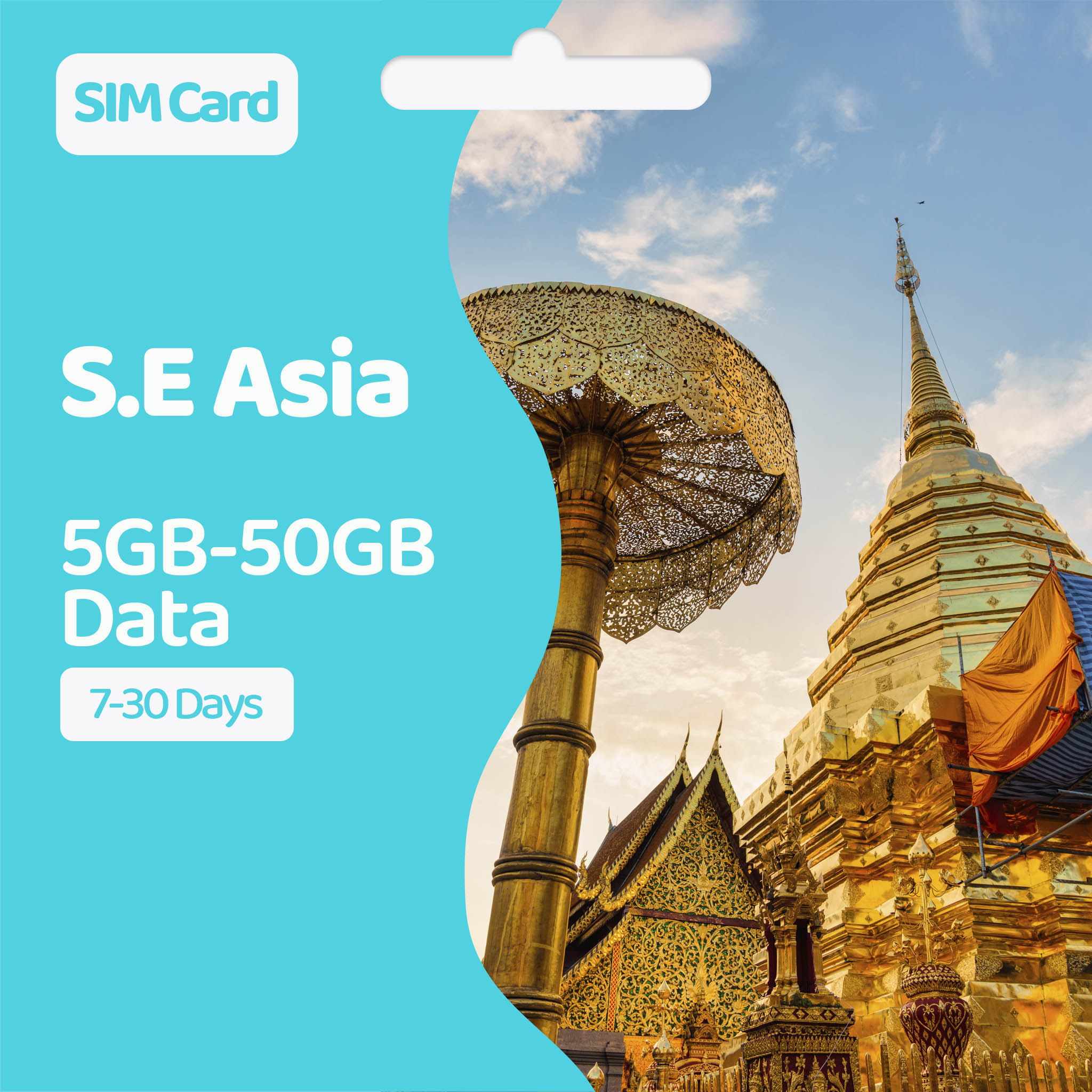 South East Asia Data SIM | 5GB-50GB Data – Prepaid SIMs