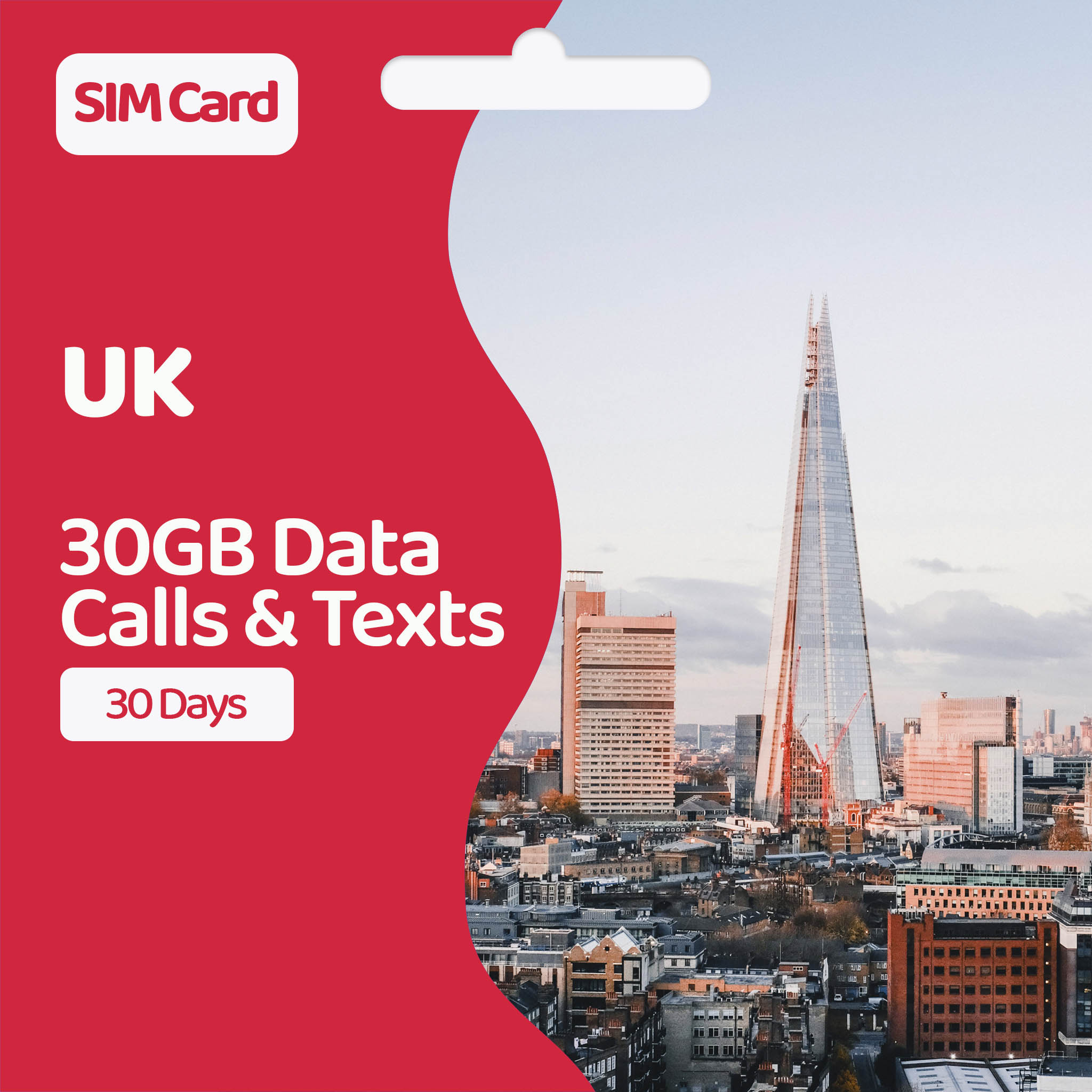 SIM Card for UK Travel | Valid for 30 Days | 30GB Data – Prepaid SIMs