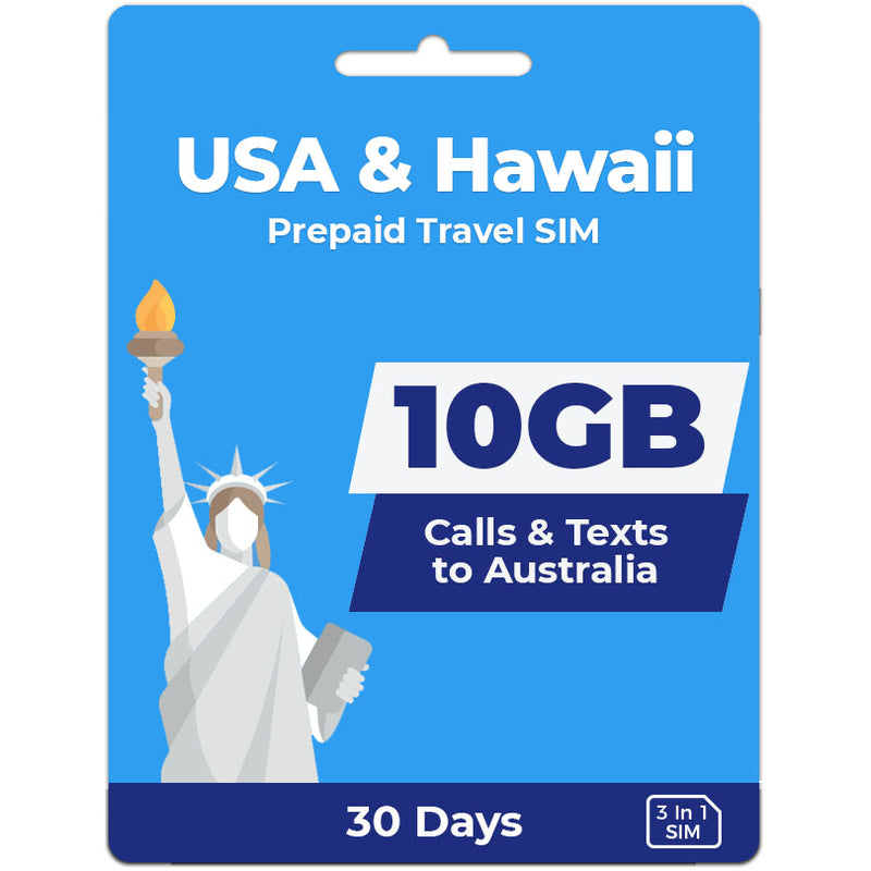 USA Travel SIM Card | 30 Day | 10GB