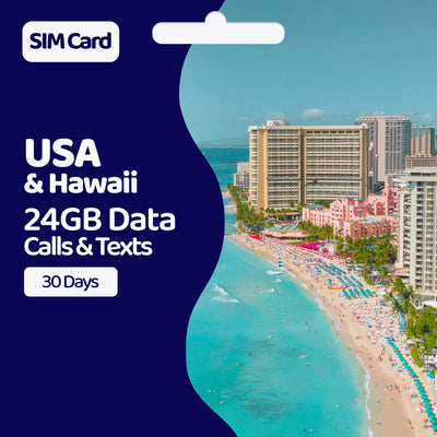 USA Travel SIM Card | 30 Day | 24GB