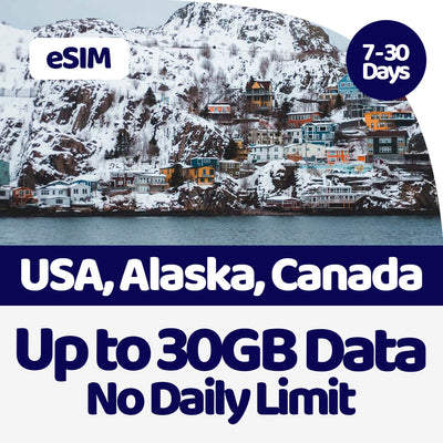 USA, Alaska, Canada eSIM | 5GB-30GB