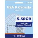 USA & Canada eSIM  | 5GB-50GB
