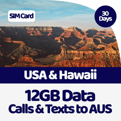USA Travel SIM Card | 30 Day | 12GB