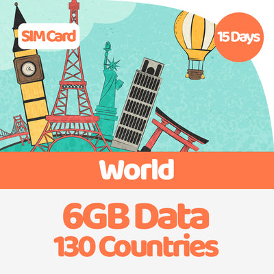 World Travel SIM Card | 15 Day | 6GB