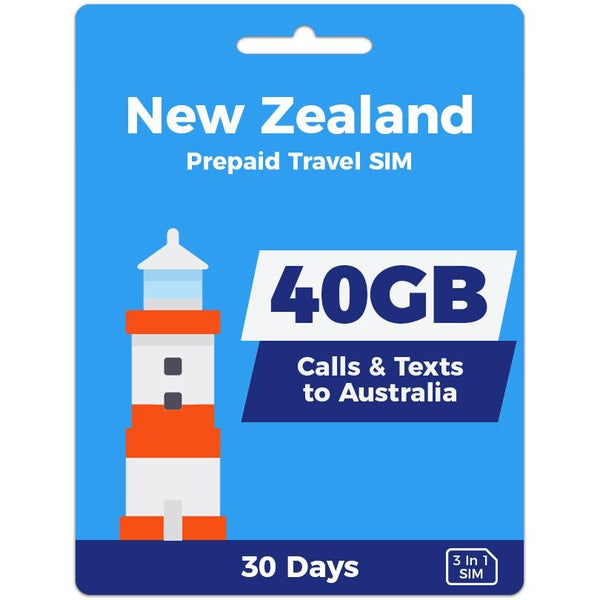 New Zealand Travel SIM Card | 30 Day | 40GB-Prepaid SIMs