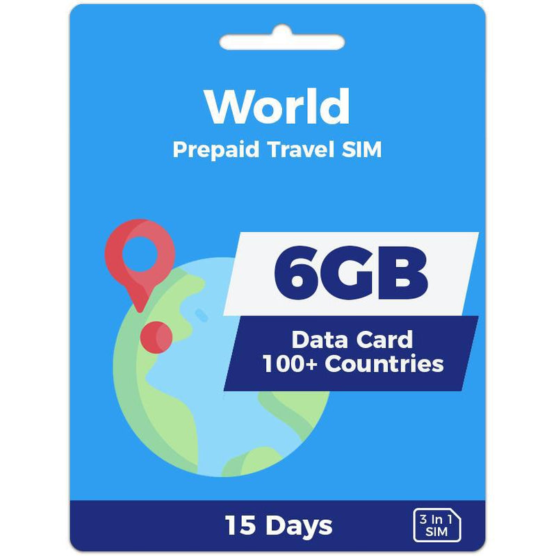 World Prepaid SIM Card | 15 Day | 6GB-Prepaid SIMs